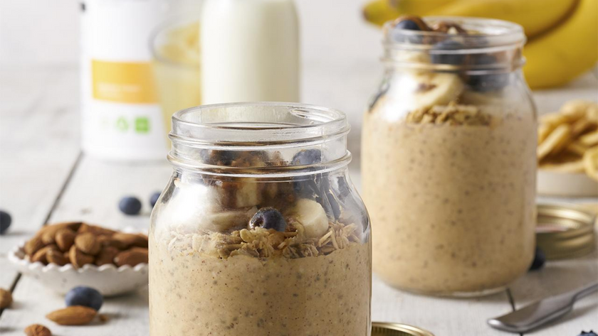 5 Minute Delicious Banana Cream And Almond Overnight Oats 🍌